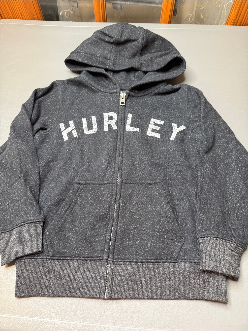 Kid’s Hurley Black/Grey Zip-Up Hoodie. Size: 5 NWOT